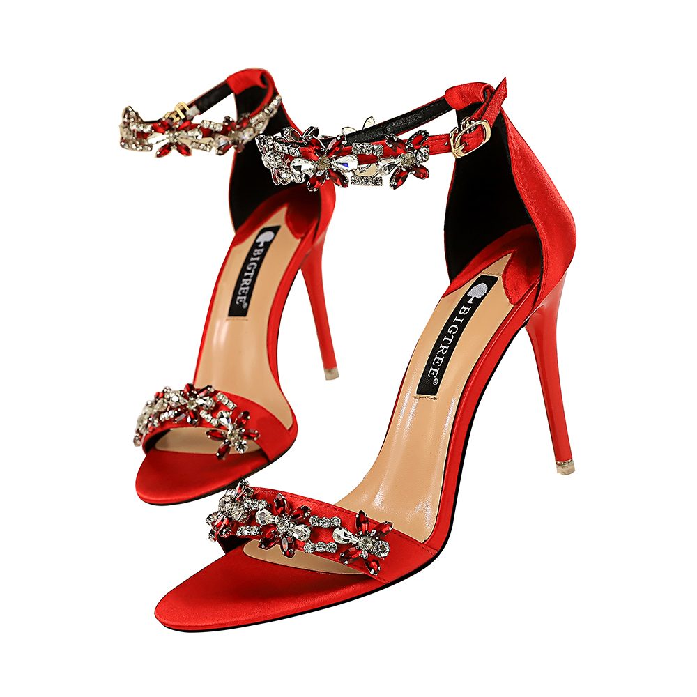 High Quality Luxury Pencil Stiletto Heels with crystal embellishment