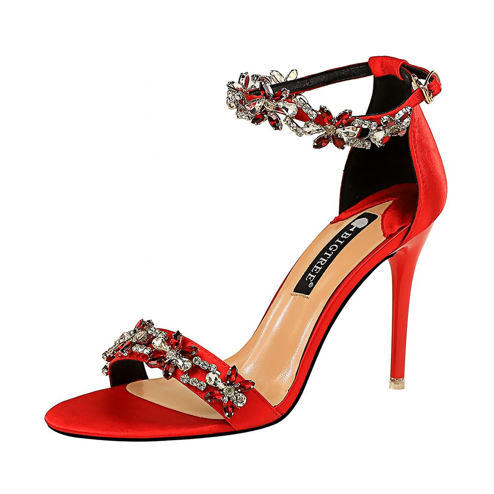 High Quality Luxury Pencil Stiletto Heels with crystal embellishment