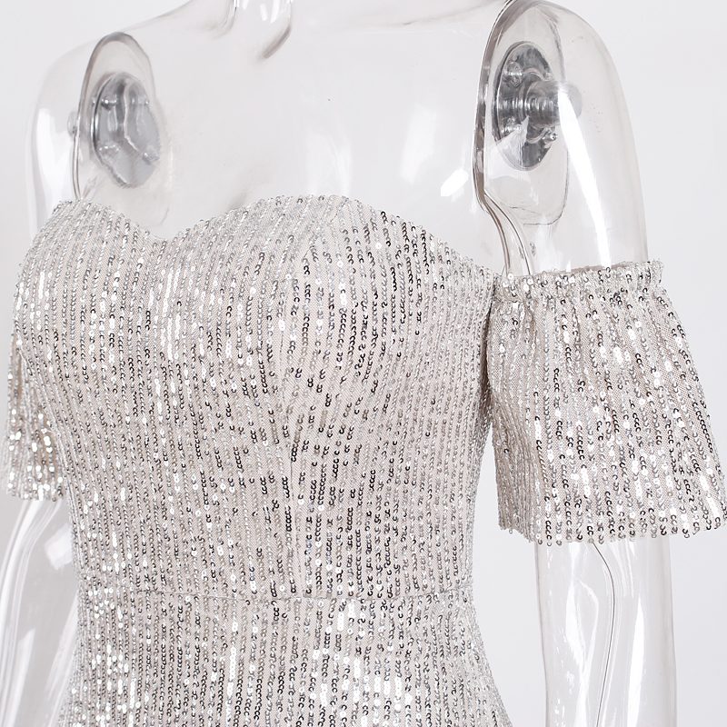 Bandeau Sequin Mermaid Party Dress