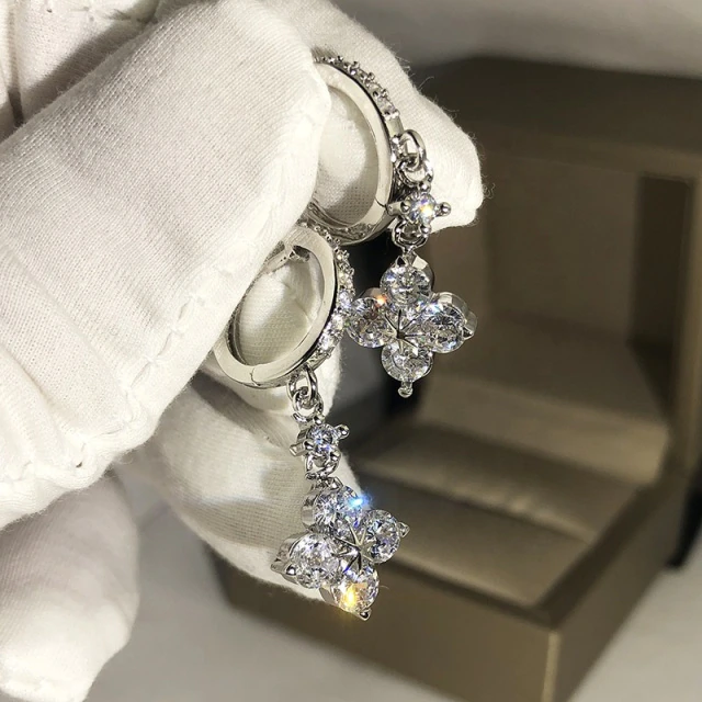Brass Cubic Zirconia Earrings