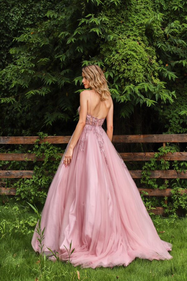 Blush Rose Bustier Ball Gown