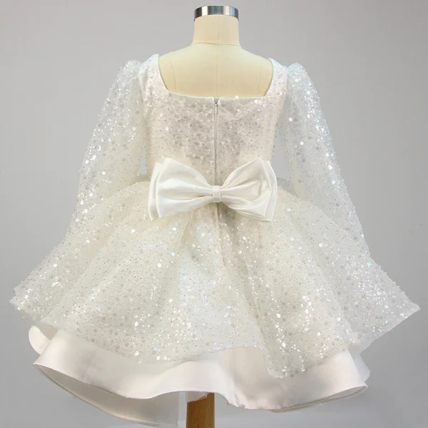 Sequins and Beads White Princess Dress