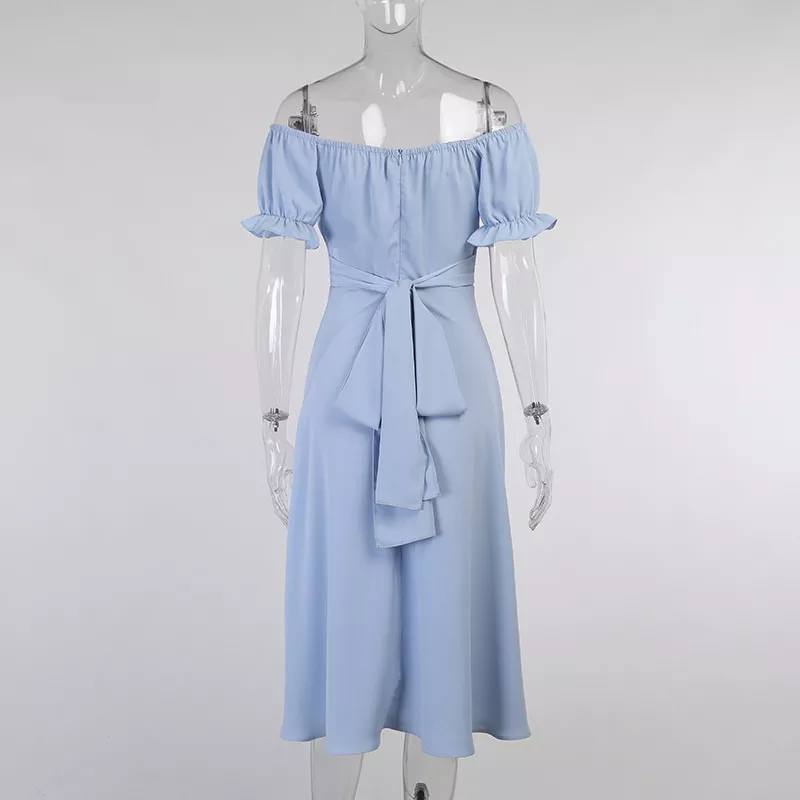 Off Shoulder Delicate Chiffon Summer Dress