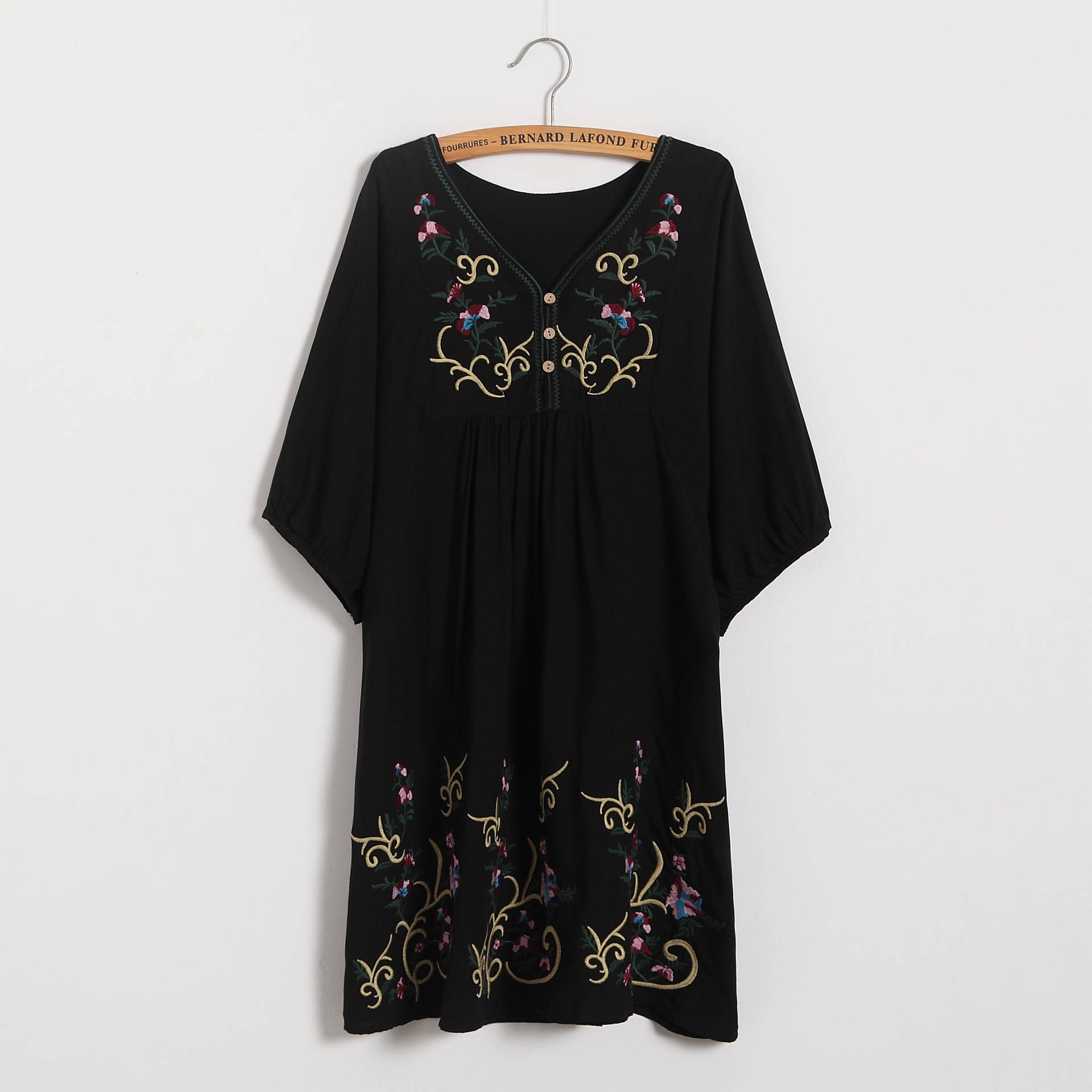 Embroidered Casual Summer Tunic Dress